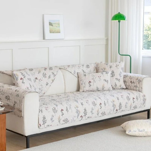 Super Six Sofaüberwurf aus Baumwolle mit floralem Blumenmuster, rutschfest, Multicolor, Breite: 70 cm, Höhe: 70 cm - Bild 1