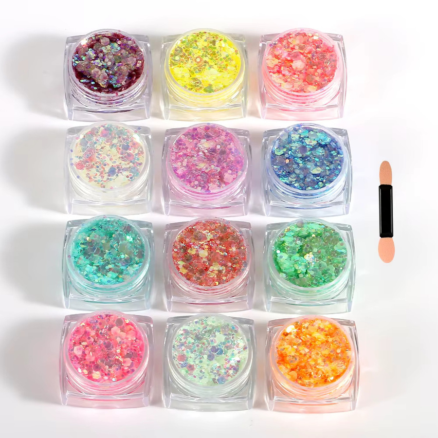 Bowitzki Glitzergel, 12 Farben, Schimmernd, Unisex - Bild 1