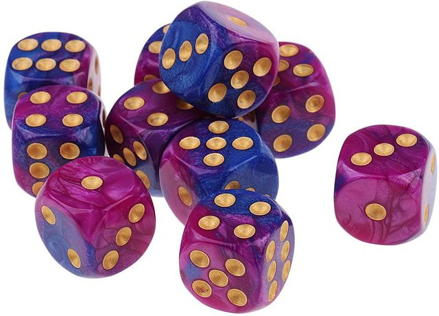 Allbestart W6 Sechsseitige Tischspielwürfel, 10-teiliges Set, Kunststoff - Bild 1