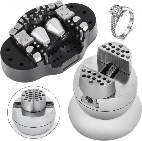 VEVOR Ball Vise Engraving Block Set mit 30 Zubehörteilen, 360 Grad rotierendes Gravurwerkzeug für Schmuck und Edelsteine, Farbe: Silber - Bild 1