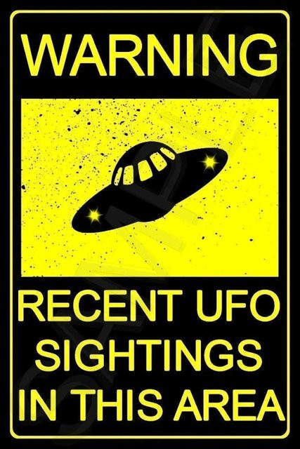 CIFBUY UFO Sightings Metallschild für Wanddekoration, Gelb, Rechteckig - Bild 1