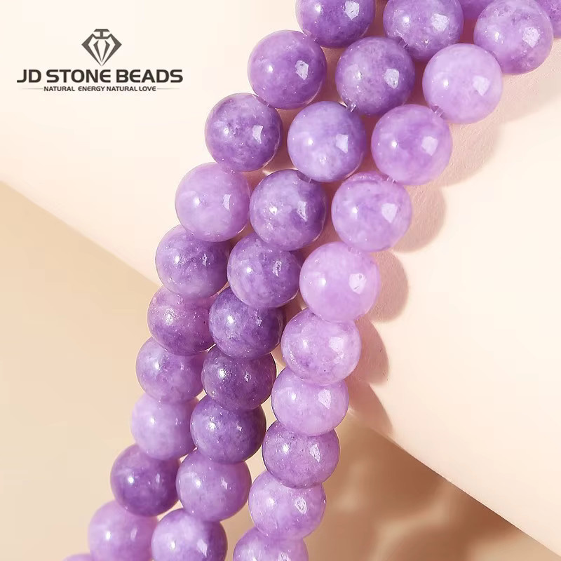 Bao Ji Chalcedon Perlen, violett lila, rund, 6 8 10 mm - Bild 3
