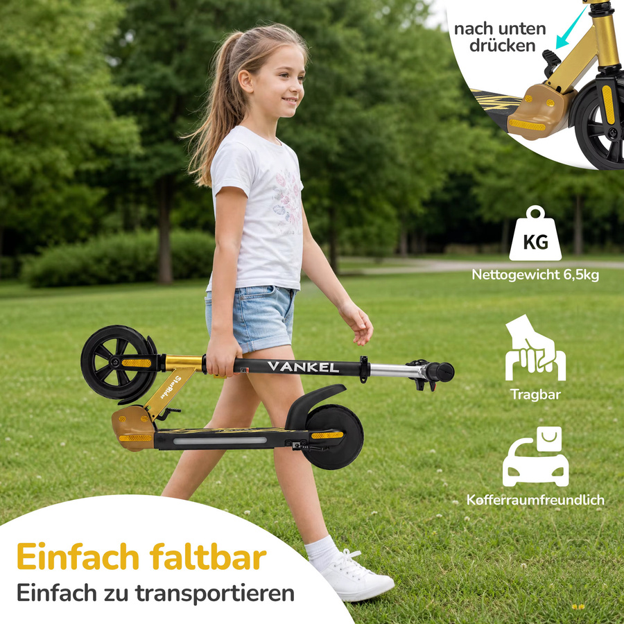 sinaopus Kinder Elektro-Scooter, E-Scooter, ab 6 Jahre, Gelb - Bild 5