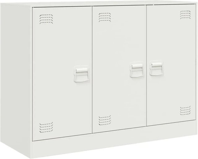 vidaXL Sideboard aus kaltgewalztem Stahl in Weiß, B/T/H: 99 x 39 x 73 cm - Bild 1