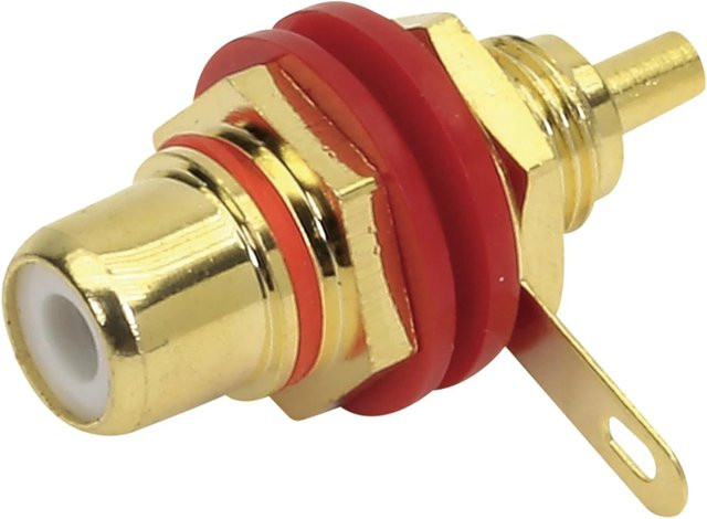 Dynavox Cinchbuchse zum Einbau in Rot - Bild 1