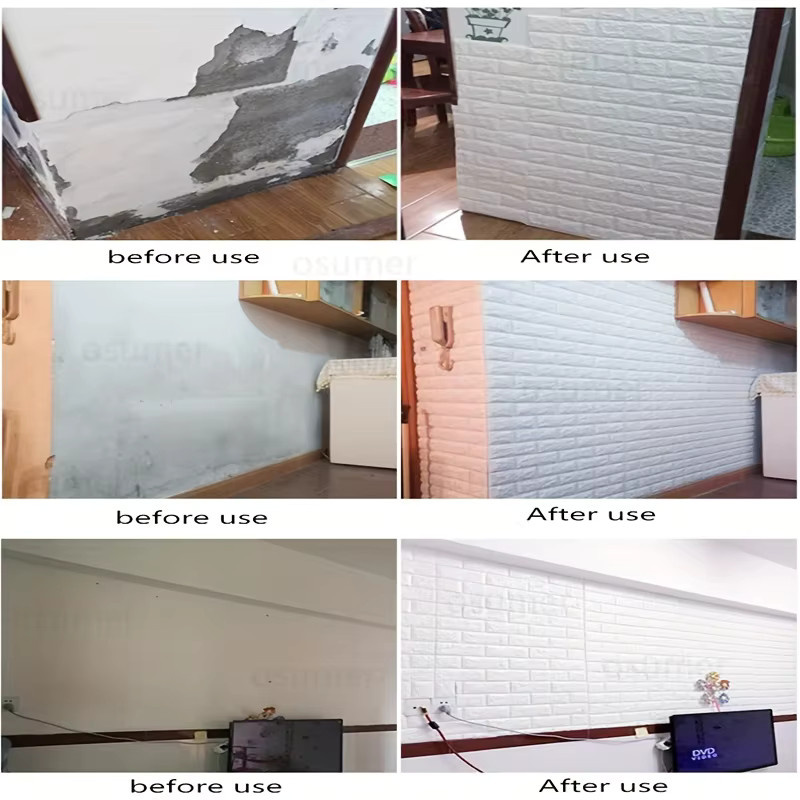 Selbstklebende 3D-Faux-Ziegel Tapete für Wandhintergrund und DIY-Dekoration, Breite: 70 cm, Höhe: 100 cm - Bild 4