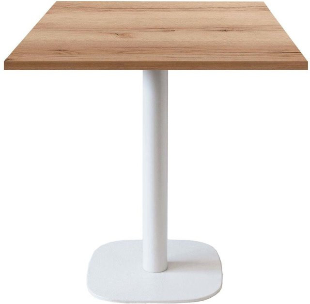 RestooTab Tisch Round quadratisch mit Eiche-Platte und weißem Gestell, B/T/H: 70 x 70 x 75 cm - Bild 1