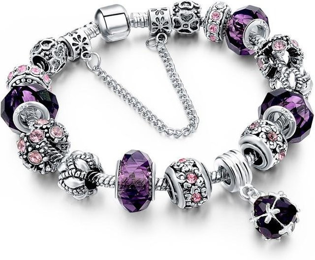 LUXY MOON Armband, Amethyst, Messing, violett, Damen, 19cm - Bild 1