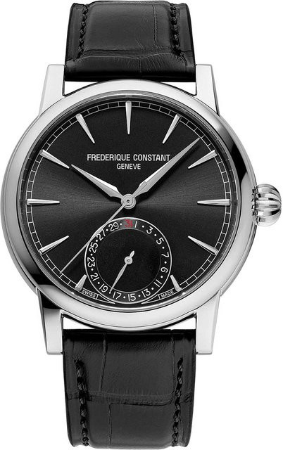 Frederique Constant Herrenuhr, Automatik, Edelstahl, Leder, 40 mm, Schwarz - Bild 1