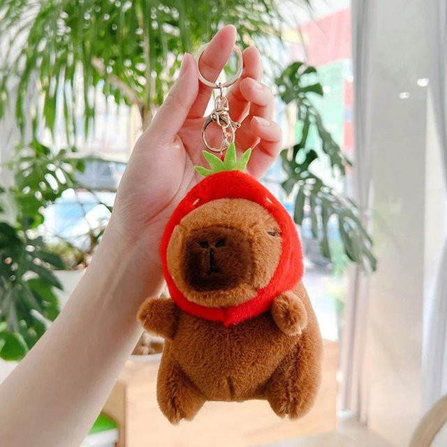 Yiran Health & Beauty Capybara Plüsch Schlüsselanhänger, Stoffpuppe, ab 6 Jahren - Bild 1