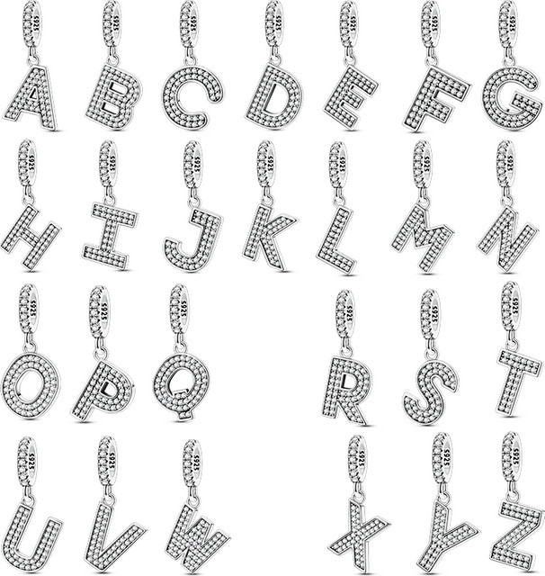 Anhänger Alphabet Perlen, Silber, Damen - Bild 1
