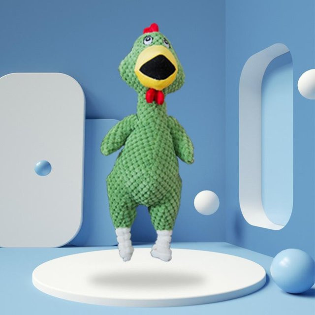 Yiran Furniture Quietschspielzeug, Plüsch-Kauspielzeug, Tierform, grün - Bild 1