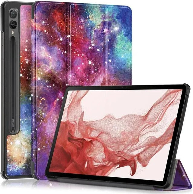 Samsung Galaxy Tab S10 Plus Hülle mit Dreifach-Magnet-Lederständer und harter Smart-Abdeckung in Multicolour - Bild 1