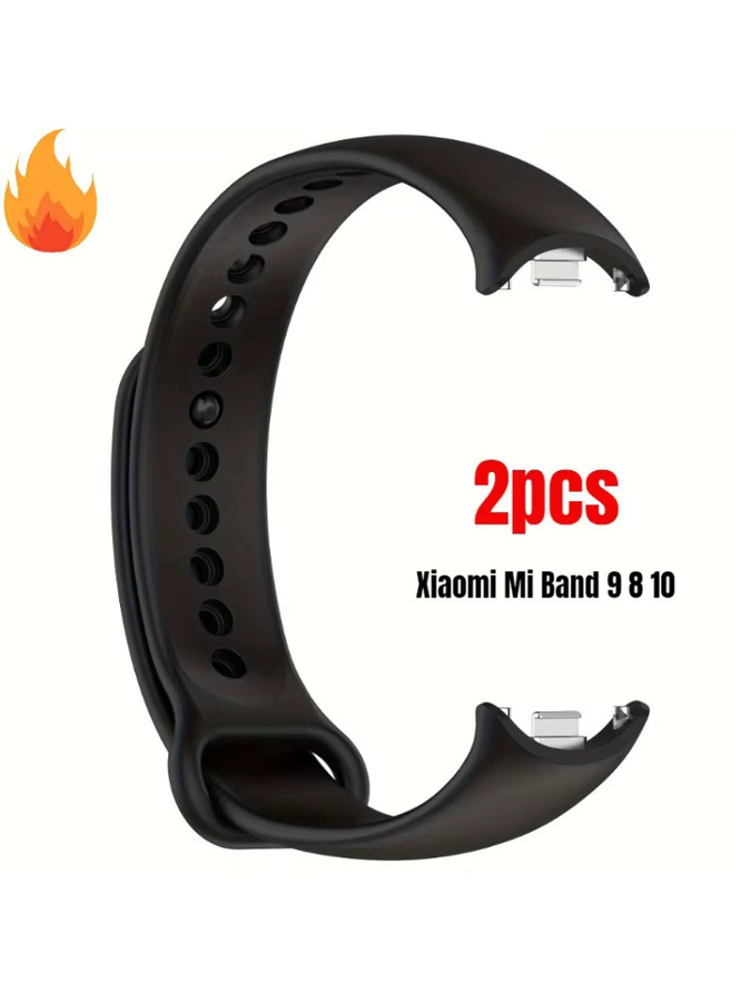 Uhrenarmband Silikon, Schwarz, Xiaomi Mi Band 10 9 8, Unisex - Bild 3