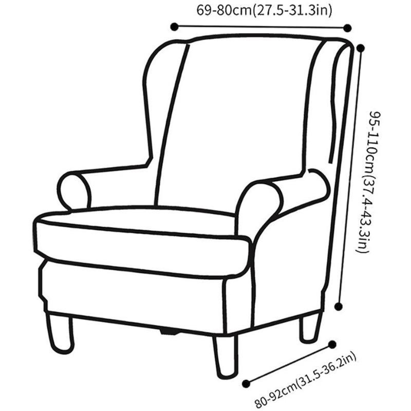 Elastischer Ohrensesselbezug von Household supplies in Braun, schmutzabweisender und waschbarer Sitzüberzug im klassischen Stil für deinen Relaxsessel - Bild 3