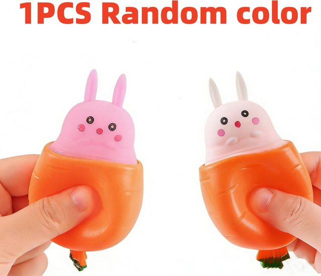 Karotten-Hase Quetschspielzeug, Fidget Toy - Bild 1