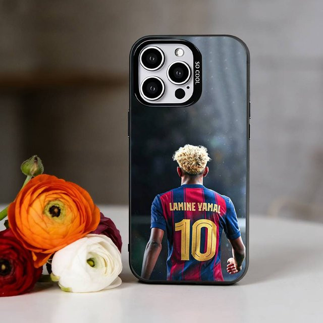 L-Lamine Y-Yamal Handyhülle für iPhone 11 bis 17 Pro Max und XS, Buntes Silber Cover von mart149 - Bild 1