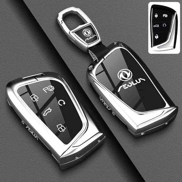Schlüsselhülle aus Zinklegierung und TPU für Dongfeng Fengshen Aeolus G59 GS EV500 DFSK in Silber - Bild 1