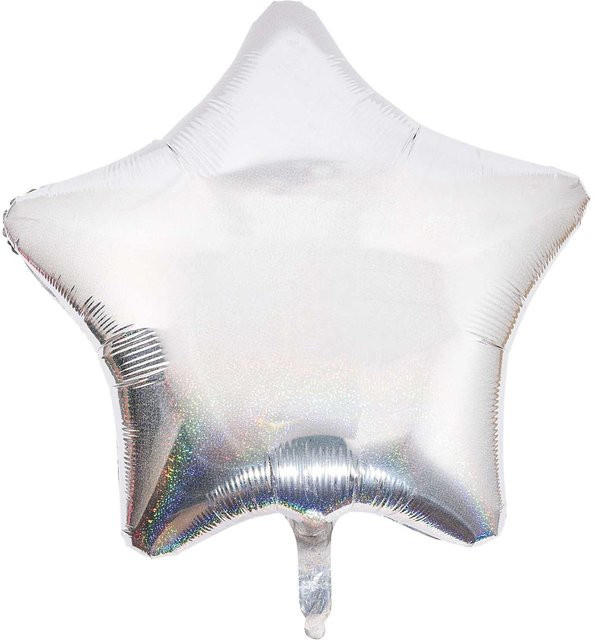 Rico Design Folienballon Stern in Silber-Holografisch, Höhe: 80 cm - Bild 1