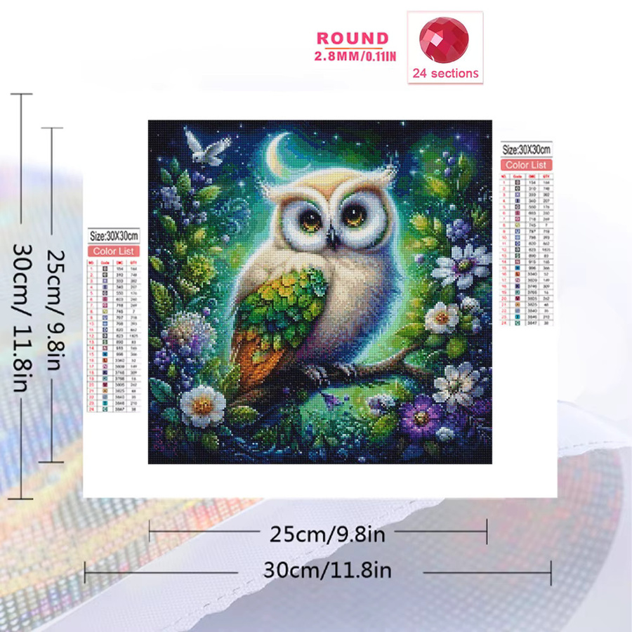 Momoart Eulen-Diamantmosaik, Tier, Diamantmalerei, für Erwachsene - Bild 2