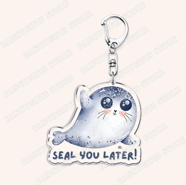 CHIC STUDIO Schlüsselanhänger Otter Umarmung, Herz, White, Unisex - Bild 1