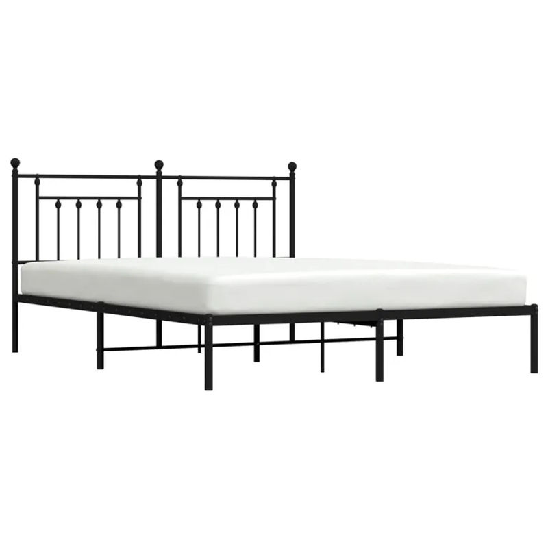 Vidaxl Metallbettgestell mit Kopfteil in Schwarz, B/T: 160 x 200 cm - Bild 2