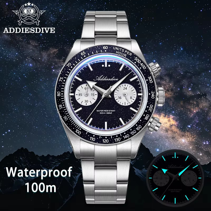 ADDIESDIVE Chronographenuhr, Edelstahl, Quarz, Herren - Bild 2