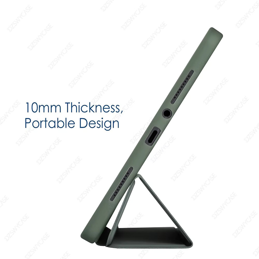 Silikonhülle für Xiaomi Redmi Pad 2 11 Zoll 2025, ultradünne dreifach faltbare Standhülle aus PU-Leder mit automatischem Schlaf- und Wachmodus in Schwarz oder Grün - Bild 5
