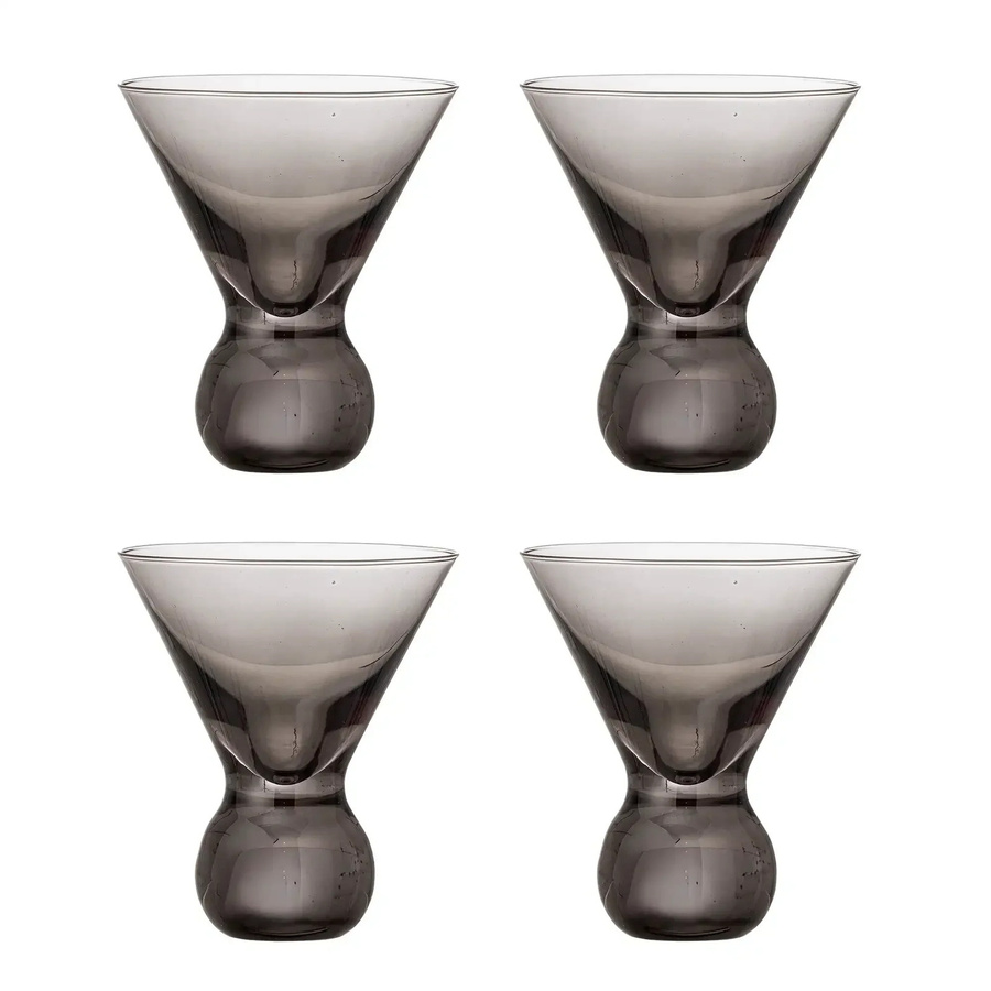 Bloomingville Cocktailglas Corliss Grau Set mit 4 Stück - Bild 1
