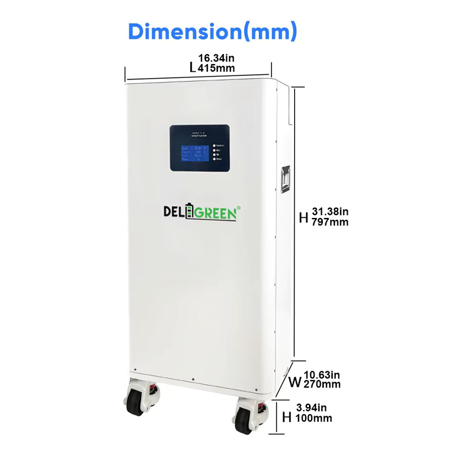 Deligreencs Vertikale 48V DIY Batteriebox für ESS mit JK 16S 200A BMS V19 und aktivem Balancer in Weiß - Bild 2