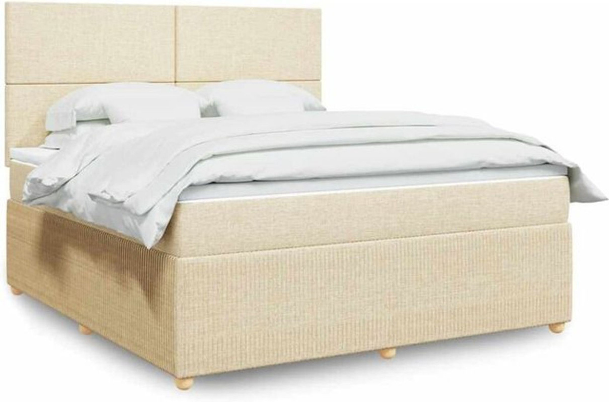 Vidaxl Boxspringbett mit Matratze in Beige aus Stoff, B/T/H: 180 x 200 x 140,5 cm - Bild 1