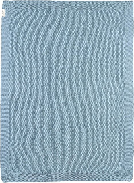 Meyco Baby Babydecke Strick Mini Relief aus Baumwolle, Hellblau, B: 75 cm, L: 100 cm - Bild 1