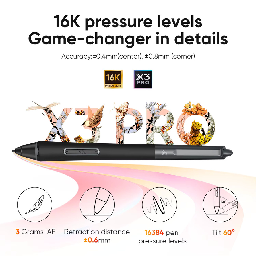 XPPen Artist Pro 16 (Gen 2) Grafiktablett-Monitor mit 2,5K Auflösung und 16K Druckstufen in Schwarz - Bild 2