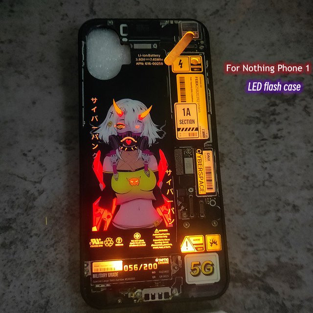 Leuchtende LED-Blitzhülle für Nothing Phone 1, 2 oder 3 in Schwarz - Bild 1