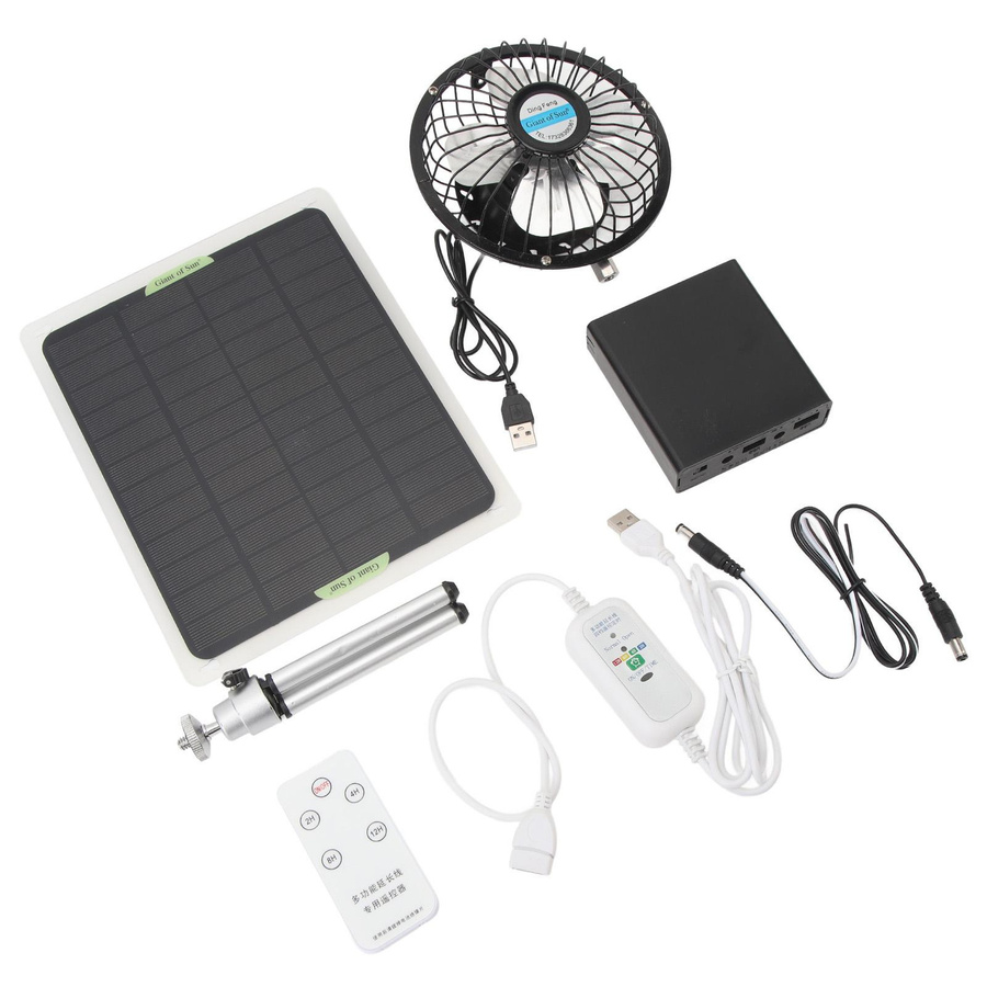 Solarventilator kbxstart für Gewächshäuser mit Fernbedienung, 20 W, 2350 U/min, Abluftventilator Schwarz - Bild 4