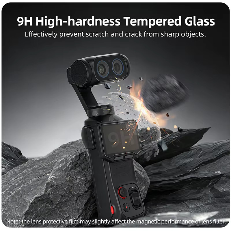 Insta360 Luna Ultra Displayschutzfolie aus gehärtetem Glas, transparente 9H kratzfeste Schutzfolie - Bild 3