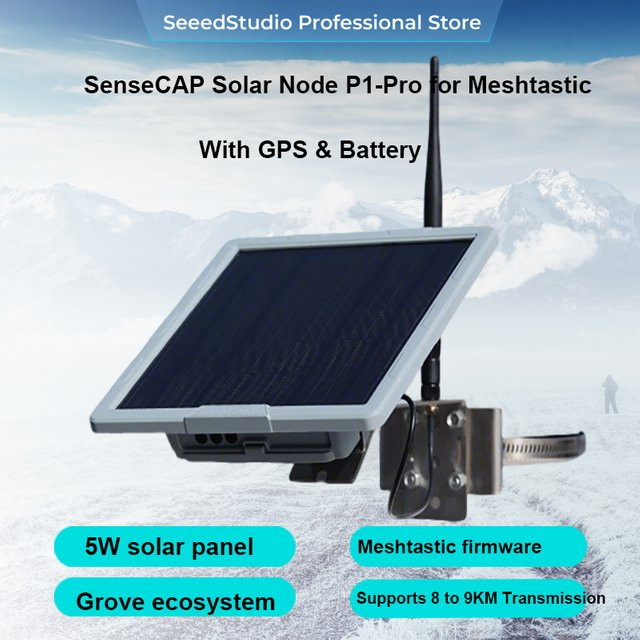 Seeed Studio SenseCAP Solar Meshtastic Node P1 Pro mit GPS, nRF52840 Plus und integriertem Akku sowie 2dBi Antenne und Grove Anschluss - Bild 1