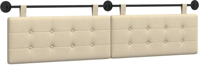 vidaXL Wandmontiertes gepolstertes Paneel in Creme/Beige, Breite: 210 cm, Tiefe: 55 cm, Höhe: 5 cm - Bild 1