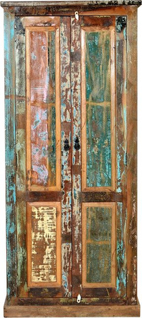 TPFLiving Garderobenschrank Cantwell aus Altholz in Bunt, Lackiert, Vintage Design