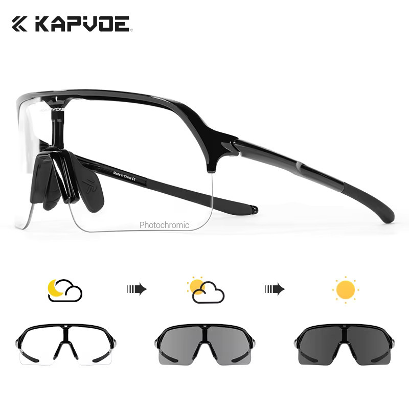 Kapvoe Sportbrille, Unisex, black, Plastic - Bild 4