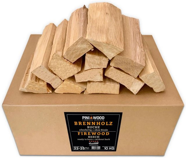 PINI Grillholz Buche ohne Rinde, 10 kg, ca. 25 cm Länge für Pizzaofen, Grill und Smoker - Bild 1