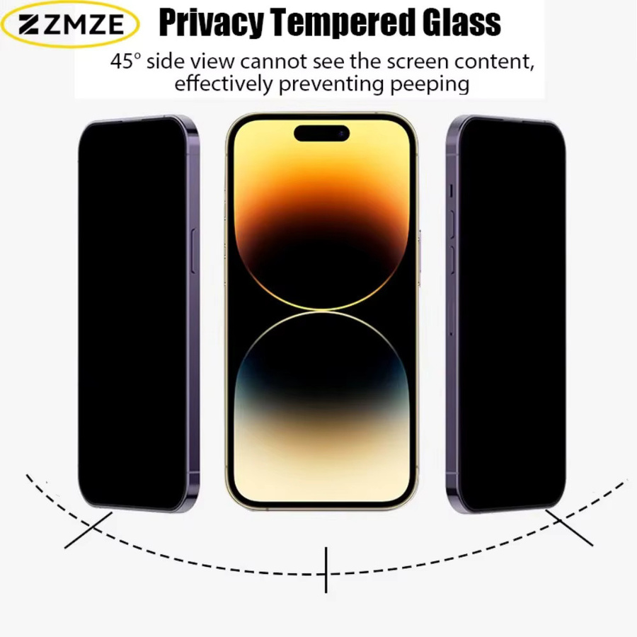 ZMZE 4er-Set Displayschutzfolie und Linsenschutzfolie für iPhone 11 bis iPhone 17 Pro mit Blickschutz und Anti-Kratz-Funktion - Bild 3