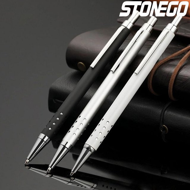 STONEGO Click Gel-Kugelschreiber mit Metallgehäuse und schwarzer Tinte - Bild 1