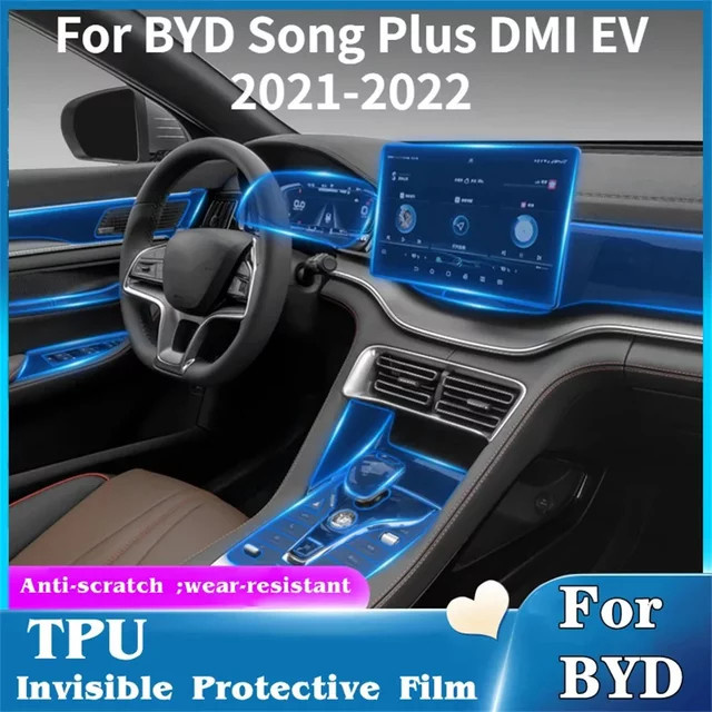 Transparente TPU Schutzfolie für das Navigationsinstrument und den Mittelkonsole-Bildschirm von deinem BYD Song Plus DM-i EV - Bild 1