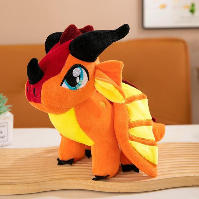 Linyi toy Wings Of Fire Drachen Plüschtier, Schwarz, 30cm - Bild 1