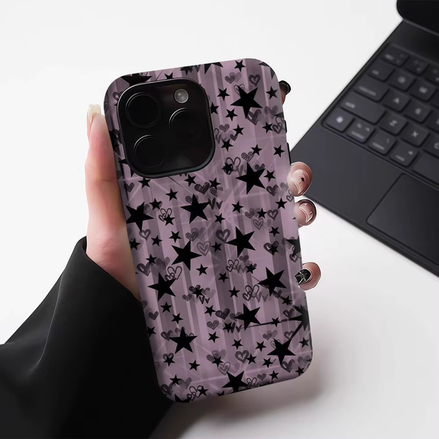 Lilac Star Magnetische Handyhülle für iPhone 17 16 15 14 13 Pro Max Plus, robuste doppelschichtige Schutzhülle, Lila - Bild 4