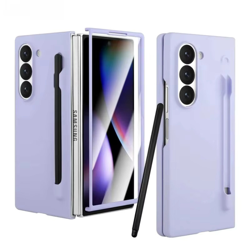 Matte Handyhülle mit Stift und integriertem Bildschirm-Rückenschutz für Samsung Galaxy Z Fold 7 6 5 4 3 in Orange - Bild 2