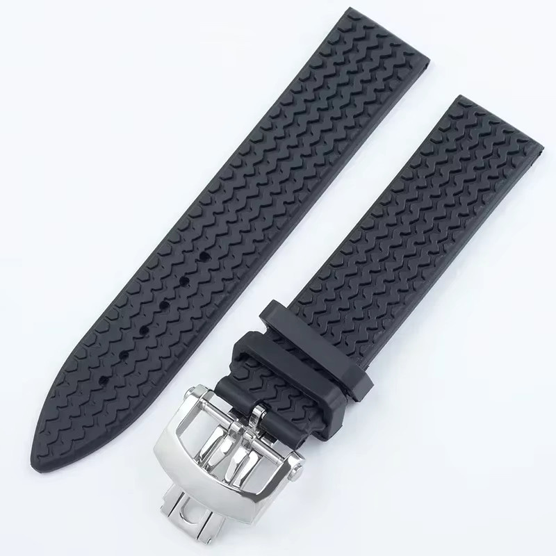 Uhrenarmband Chopard, Silikon, Schwarz, Edelstahl, 23 mm - Bild 2