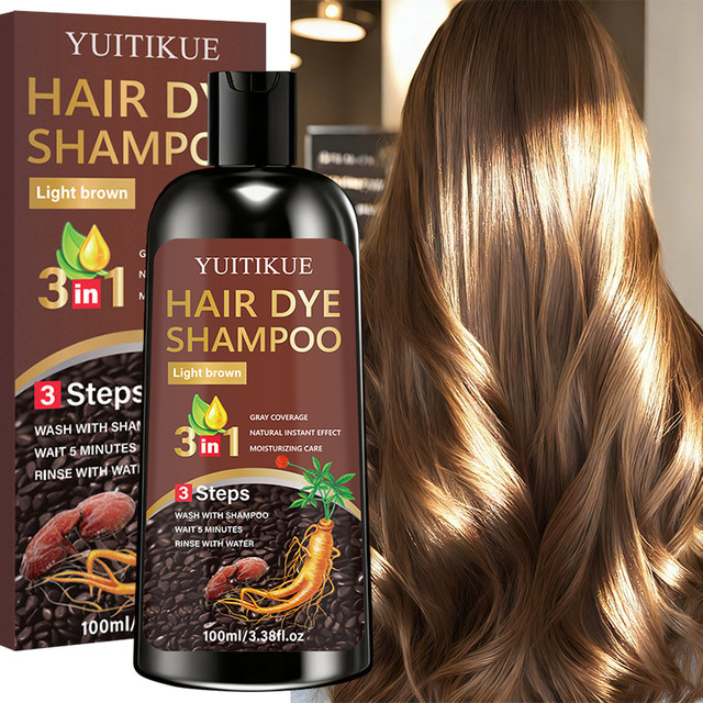 YUITIKUE Haarfärbeshampoo, Hellbraun, 100 ml, Unisex - Bild 1