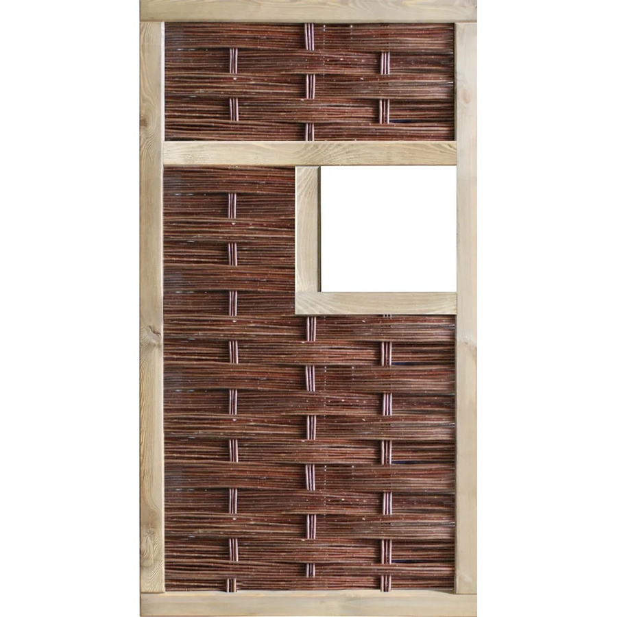 T & J Weidengeflechtzaun Labo-3D mit mittigem Fenster, braun, B: 94 cm, H: 180 cm - Bild 2